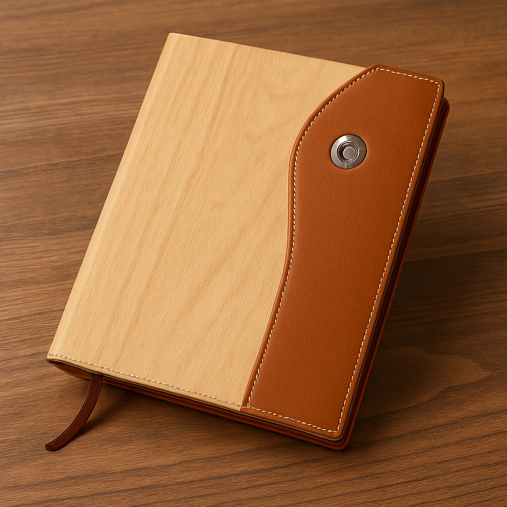 Premium Executive Hardbound Notebook with Metal Lock – Olive Green