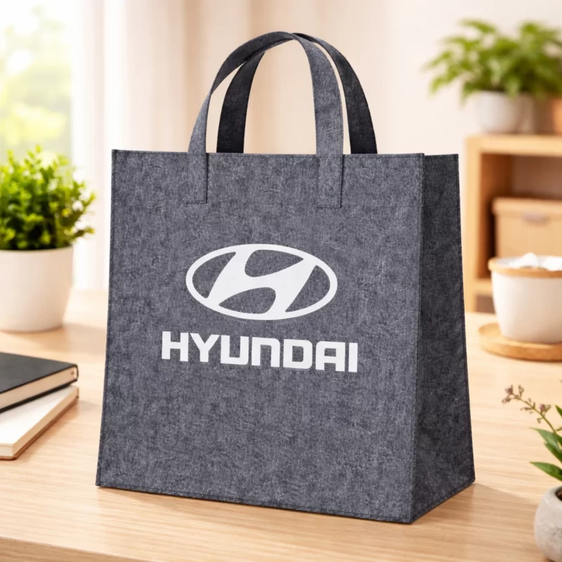 Hyundai Branded Grey Felt Tote Bag