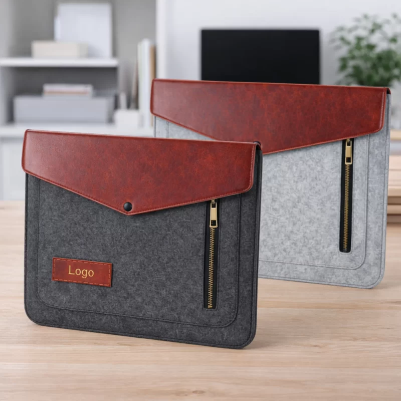 Premium Felt Laptop Sleeve with Zipper Pocket