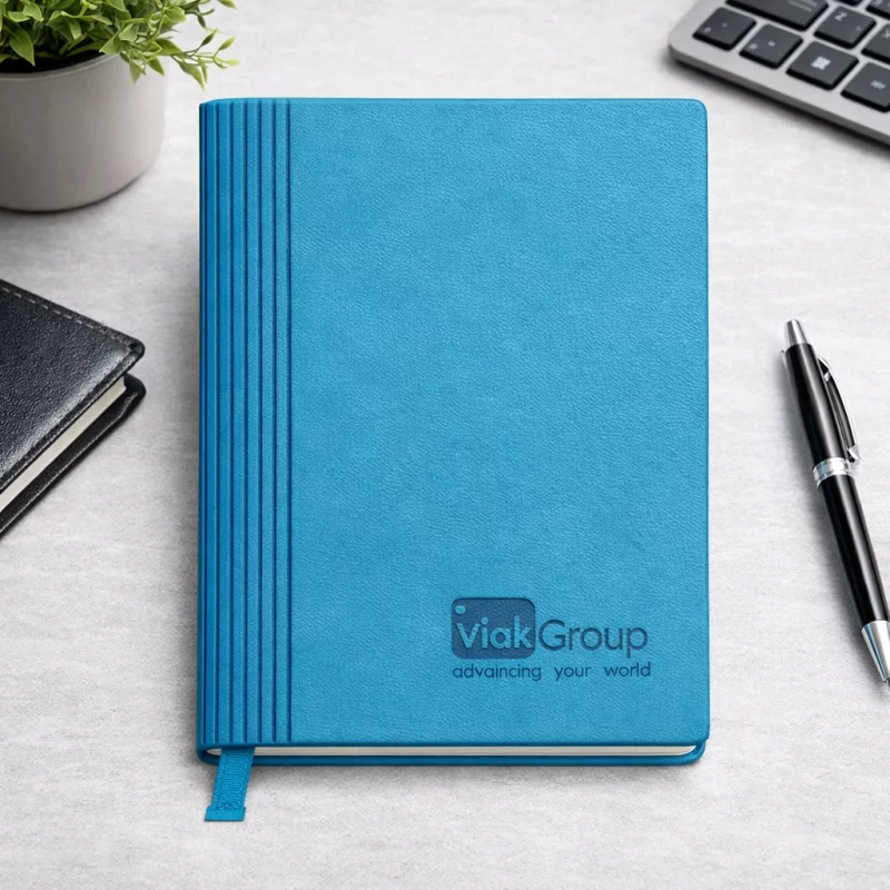 Premium Teal Executive Notebook with Textured Spine & Branded Finish