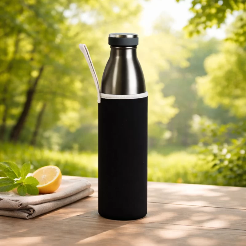 Premium Stainless Steel Insulated Water Bottle with Protective Sleeve & Carry Strap
