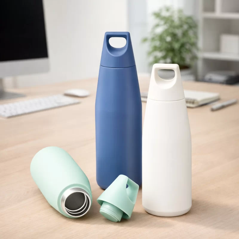 Premium Matte Stainless Steel Water Bottle with Handle Lid